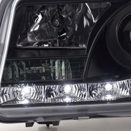 Svarta strålkastare LED Audi 80