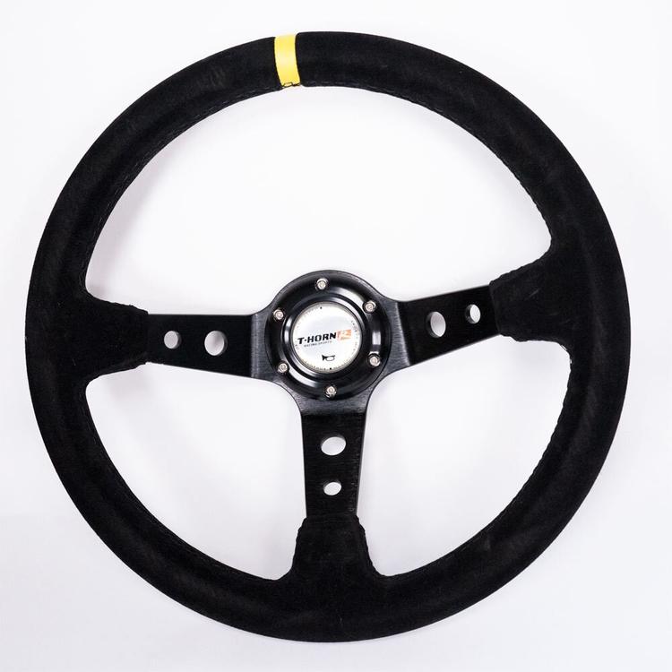 Black / Black Sports Steering Wheel Suede