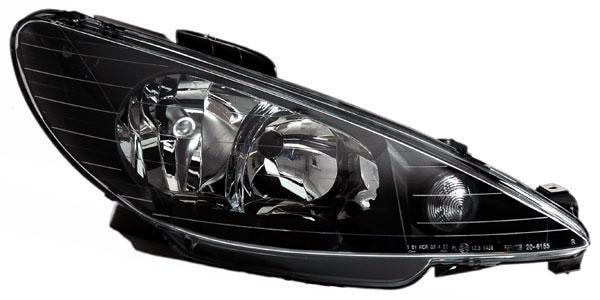 206 Headlights Facelift Black