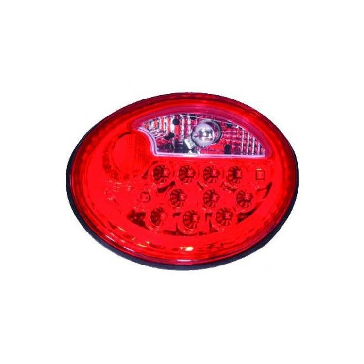 Beetle takalamput LED kromattu/punainen