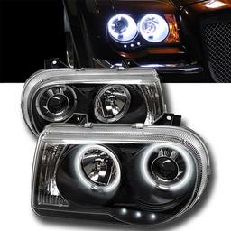 Angel Eyes headlights black Chrysler 300C
