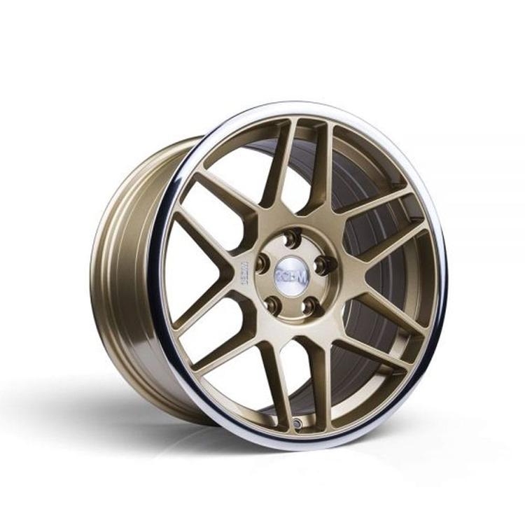Complete wheel set of 3SDM 009 Gold aluminium rim