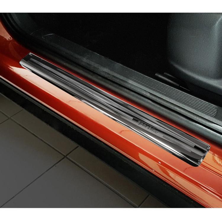 Car Door Sill Scuff Plate Protectors Trim Glossy black  VW T-Roc