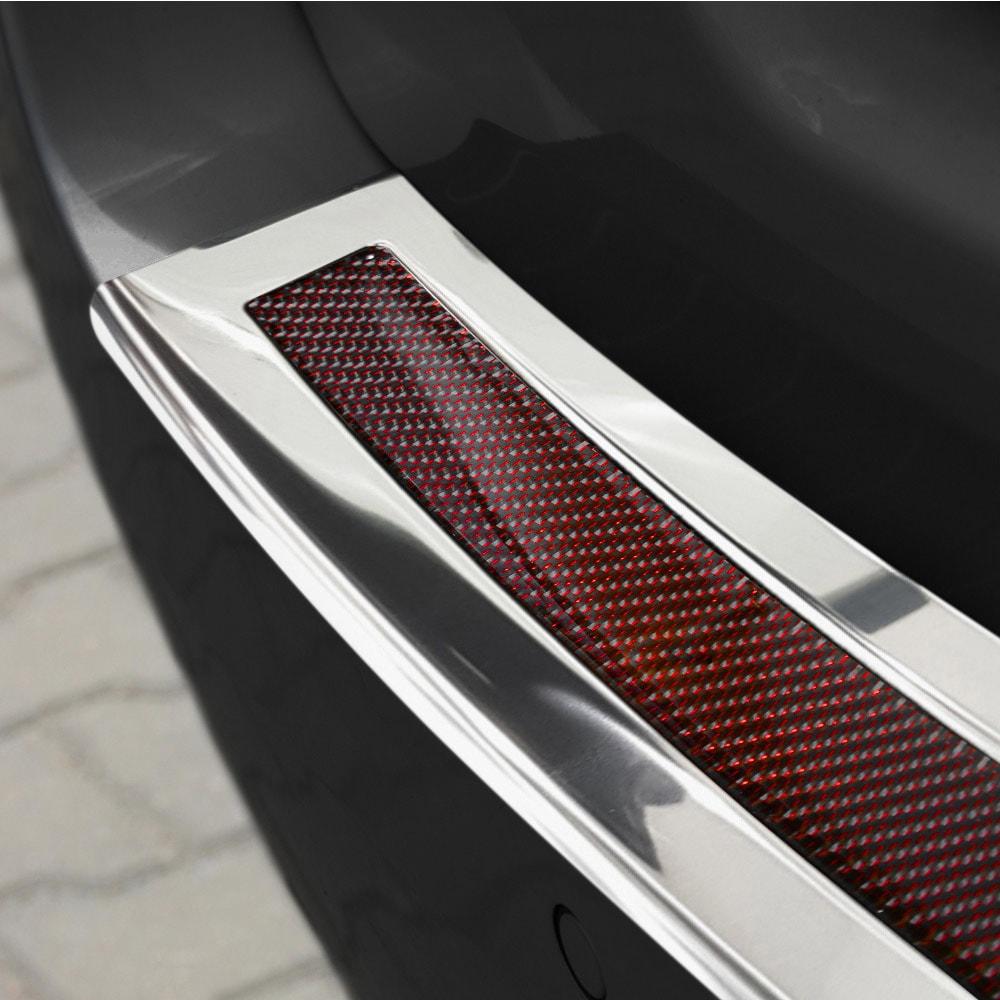 Lastskydd borstat stål och kolfiber med röda detaljer till BMW F11 Touring
