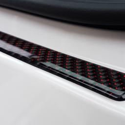 Red Carbon Fiber Look Rear Bumper Protector Audi Q3