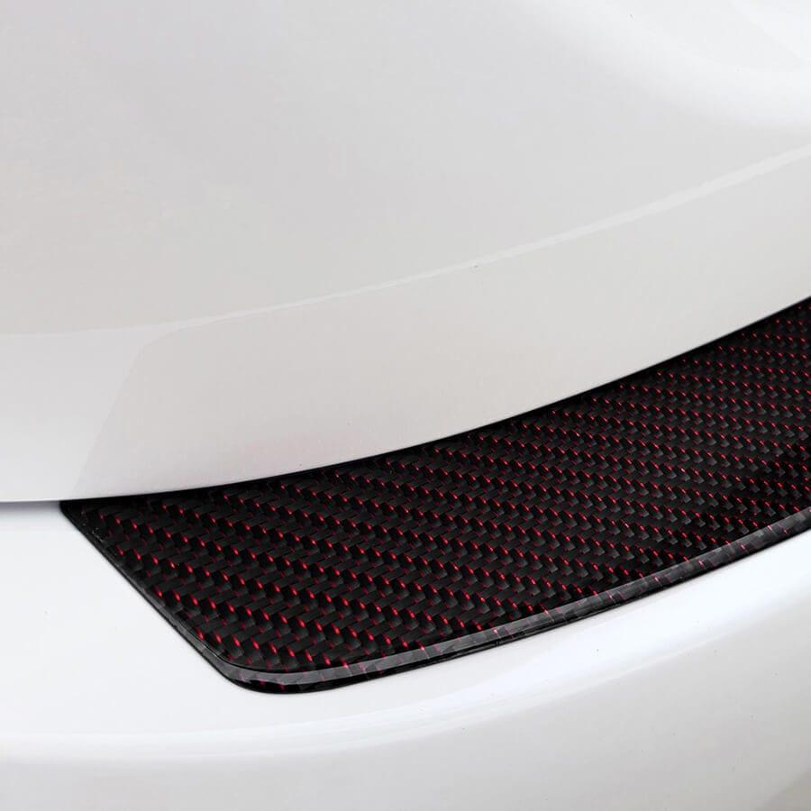 Carbon Fiber Look Rear Bumper Protector With Red Details Mercedes W205 Sedan