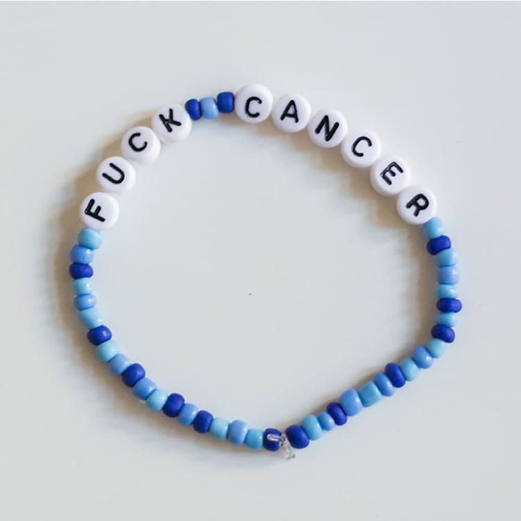Fuck Cancer Käsivarsinauha sininen