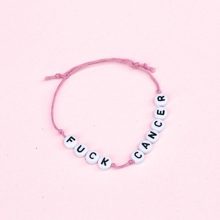 Fuck Cancer Pink Tråd Armbånd