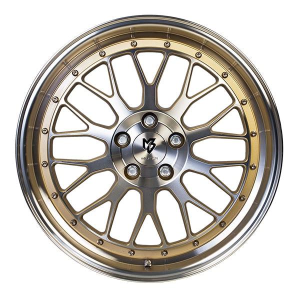 Complete wheel set of MB Design LV1 Gold/Silver