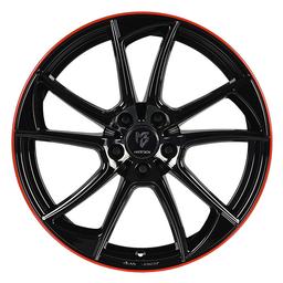 Complete wheel set of MB Design MB1 Black - Red