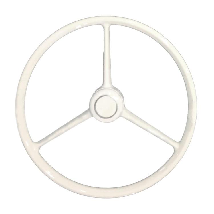 White 3-Spoke Bakelite Steering Wheel