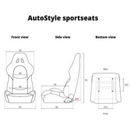 Sports car seat chair Retro All-black