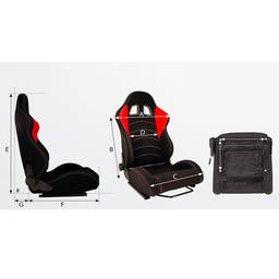Sports car seat chair Type RS6-II Textile Black/Red